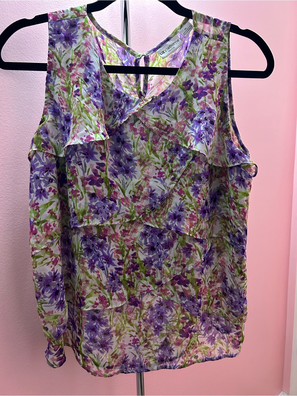 Liz Claiborne Floral Ruffle Top